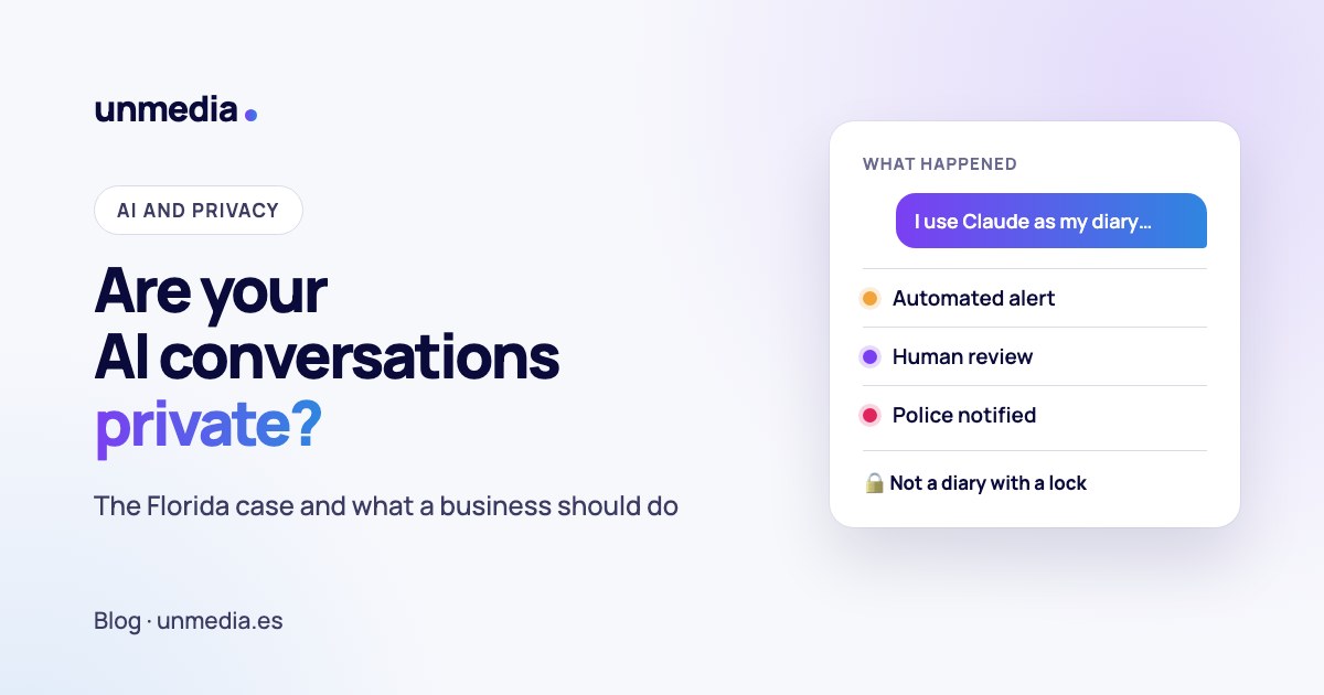 Are your AI conversations private? Automated alert, human review and police notified: not a diary with a lock