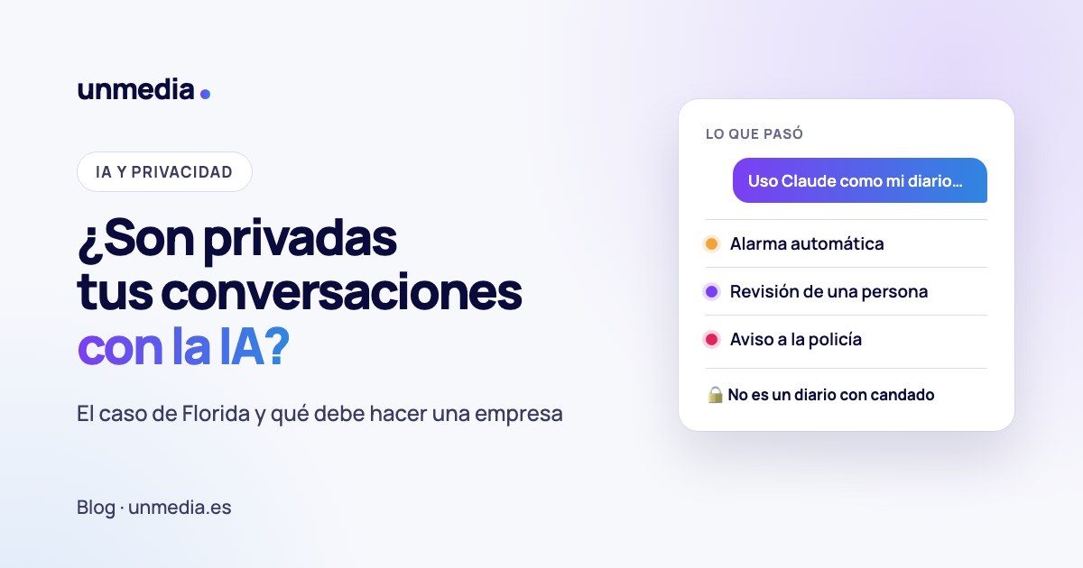 ¿Son privadas tus conversaciones con la IA? Alarma automática, revisión de una persona y aviso a la policía: no es un diario con candado
